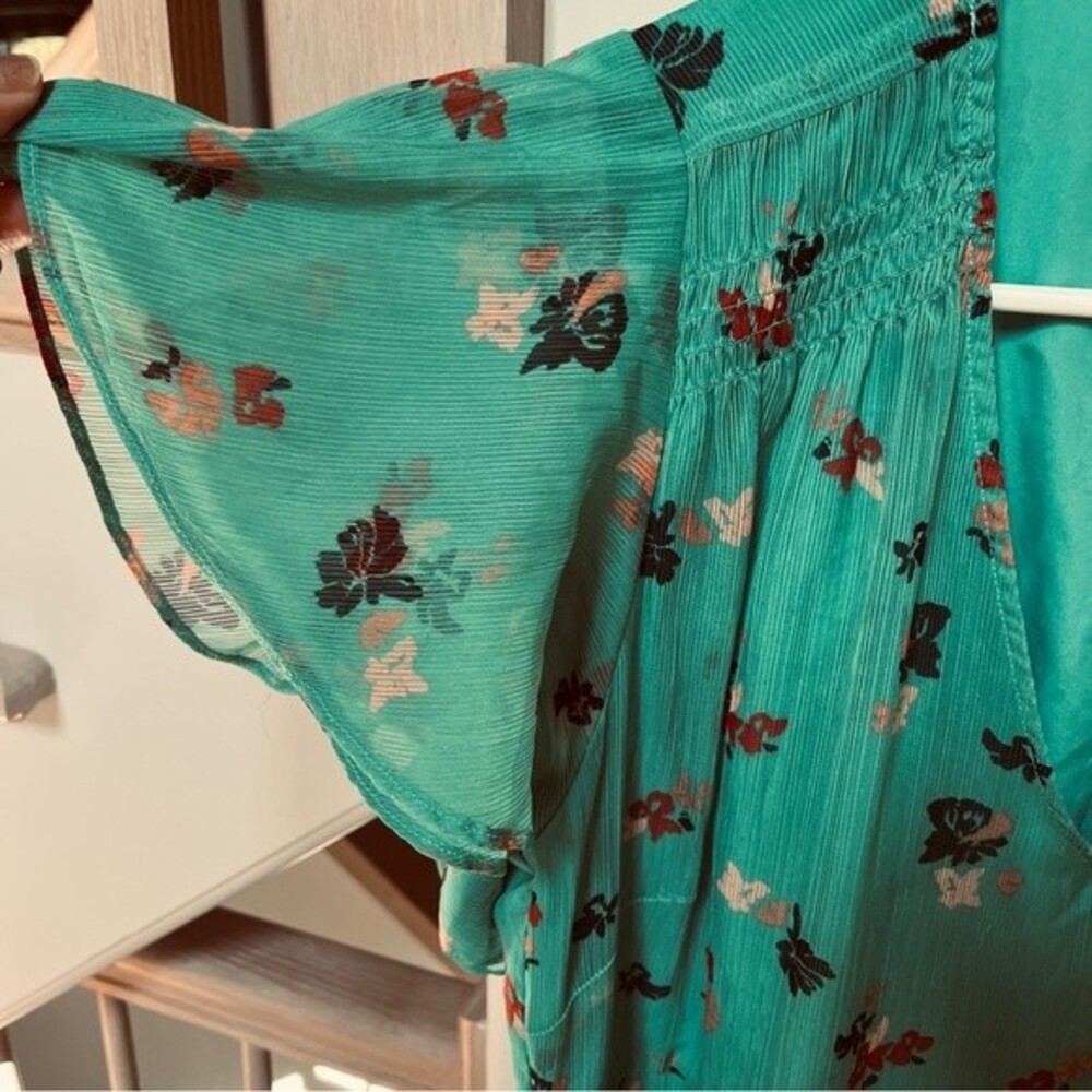 The Nines by HATCH Floral Print Flutter Short Sleeve Chiffon Maternity Dress M - Picture 9 of 11